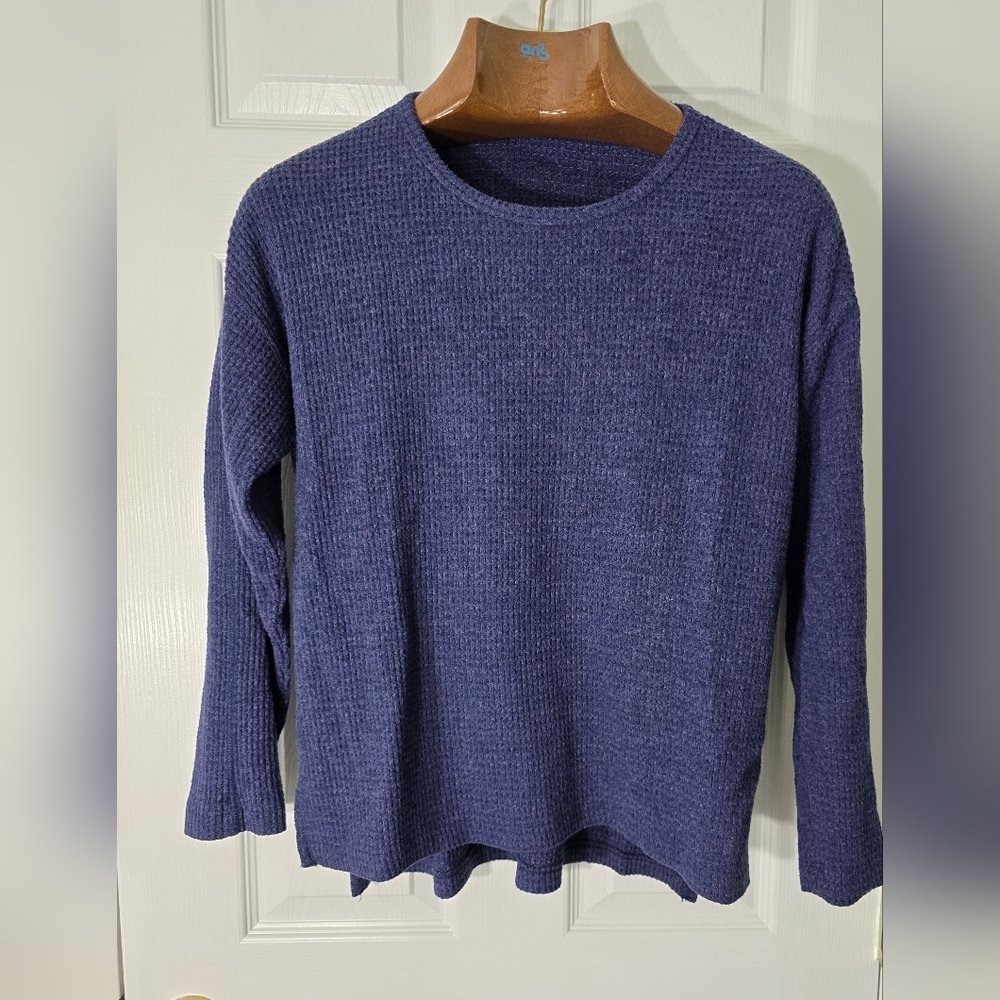 aerie Textured Crewneck Sweater - Indigo Softgirl Cozy